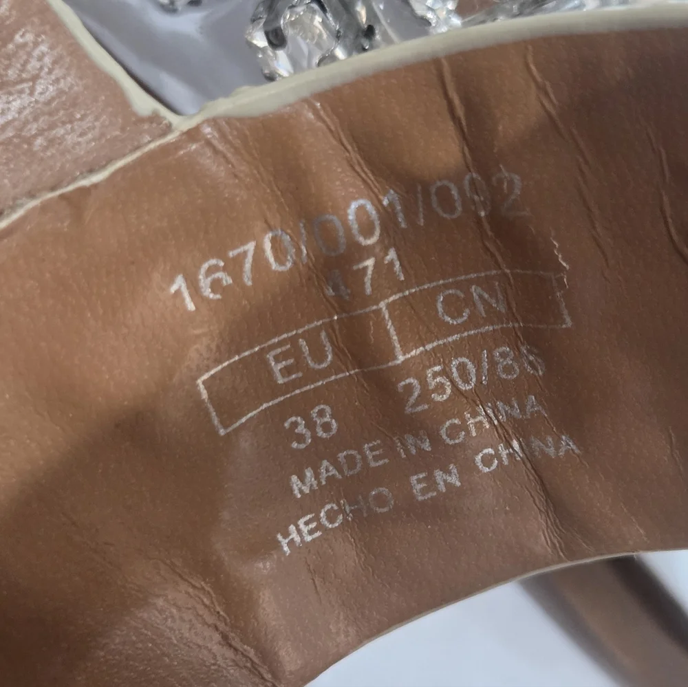 Zara Silver Embellished  Sandals Sz.38 - Picture 3 of 7